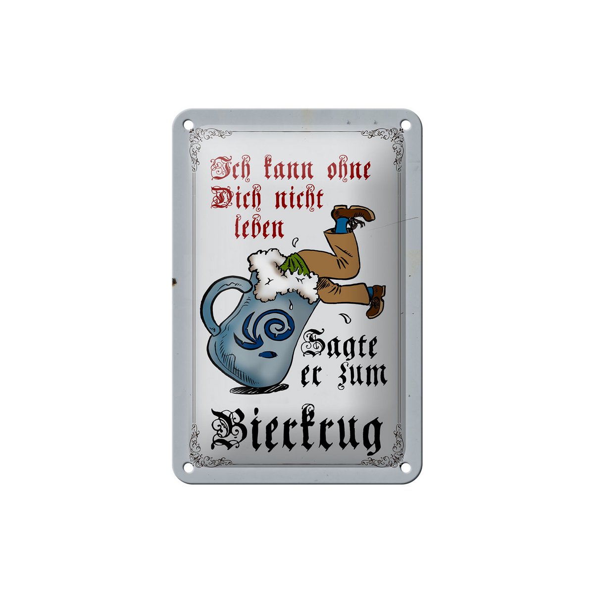 Tin sign beer 12x18cm can't live without you decoration