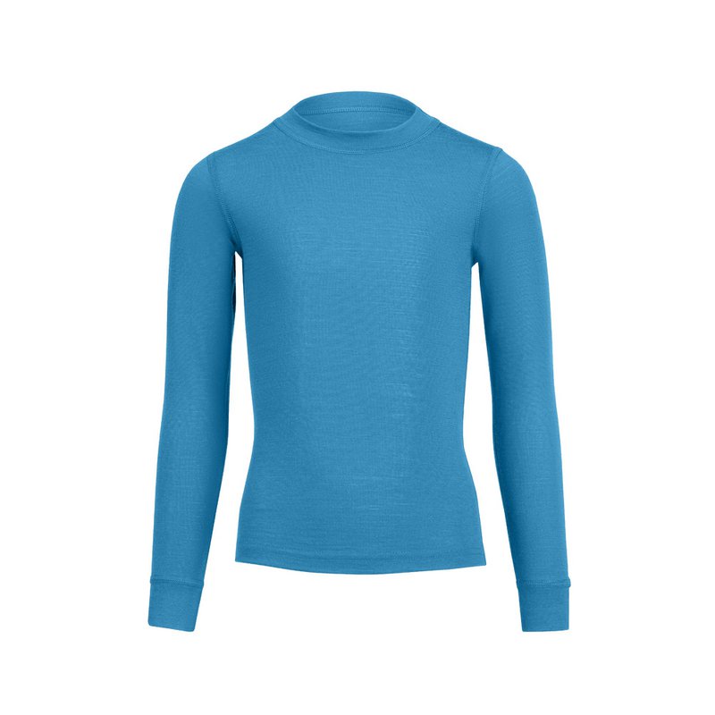 Bluza dziecięca Merino 160 z długim rękawem jasnoniebieska