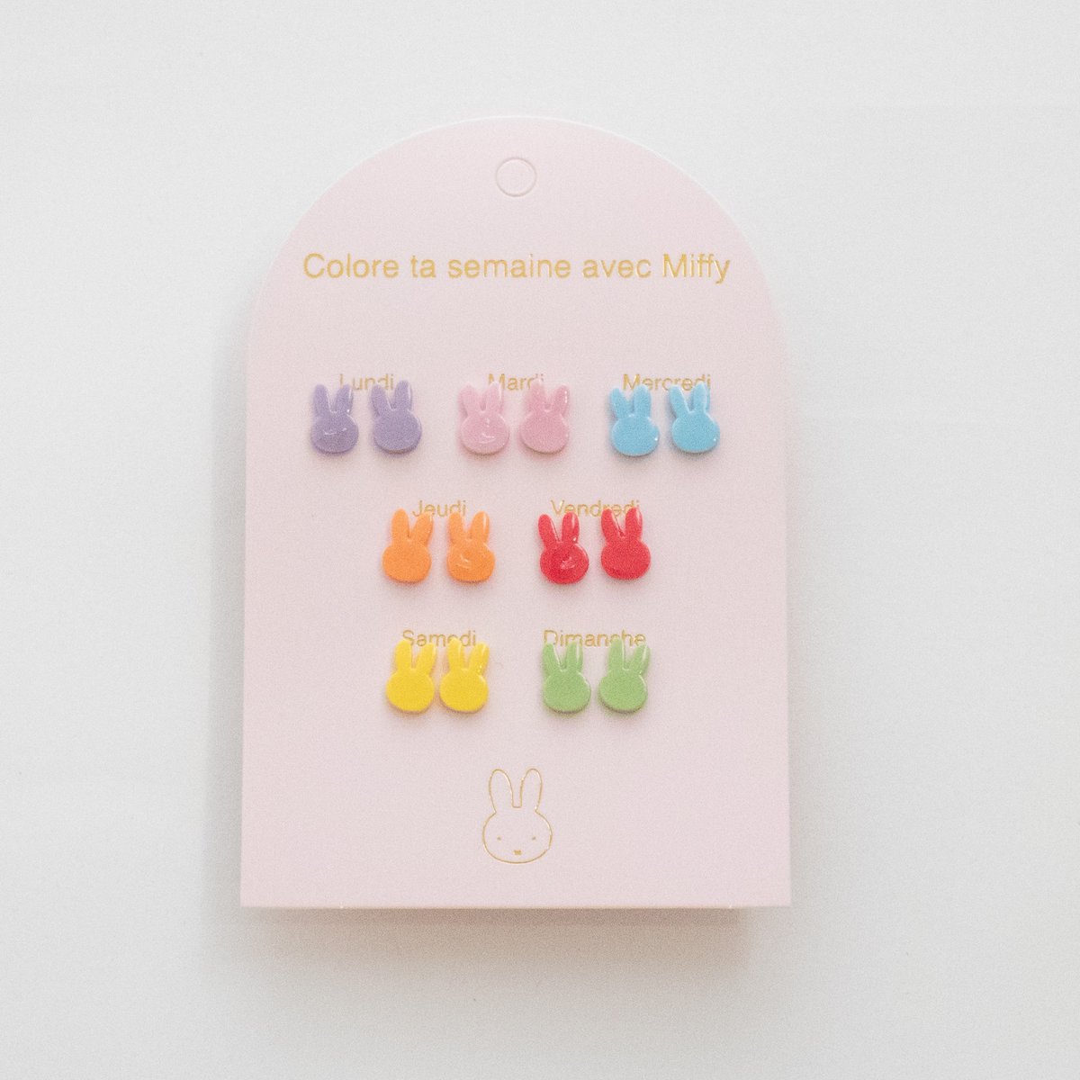 Set of 7 pairs of Miffy without nickel earrings