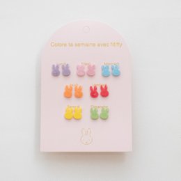 Set of 7 pairs of Miffy without nickel earrings