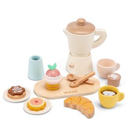Perkolator kaffesæt i træ