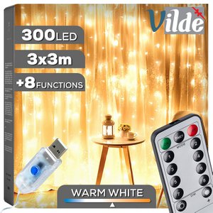 Gordijnlichten met externe 300 LED 3 m