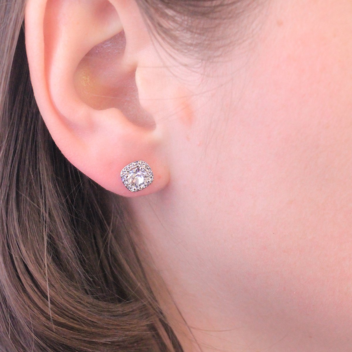 Boucles d'oreilles Cushy - Argenté et Cristal