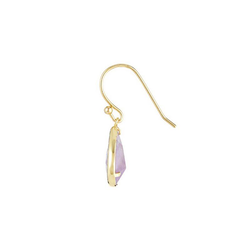 Golden earrings set with a purple amethyst “Lila”