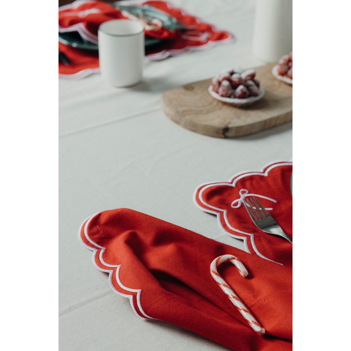 Rosie Scallop napkins with bow (set of 2)