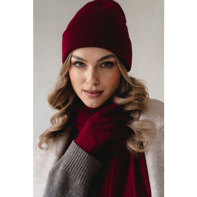 NAOMI muts – 100% merinowol – bordeaux