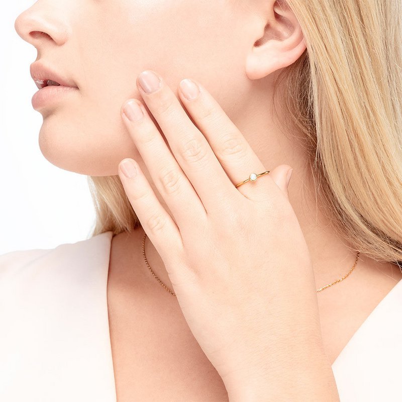 Stacking Ring, Aqua Calzedon, 3mm, 18 K Gelbgold vergoldet, Größe 52