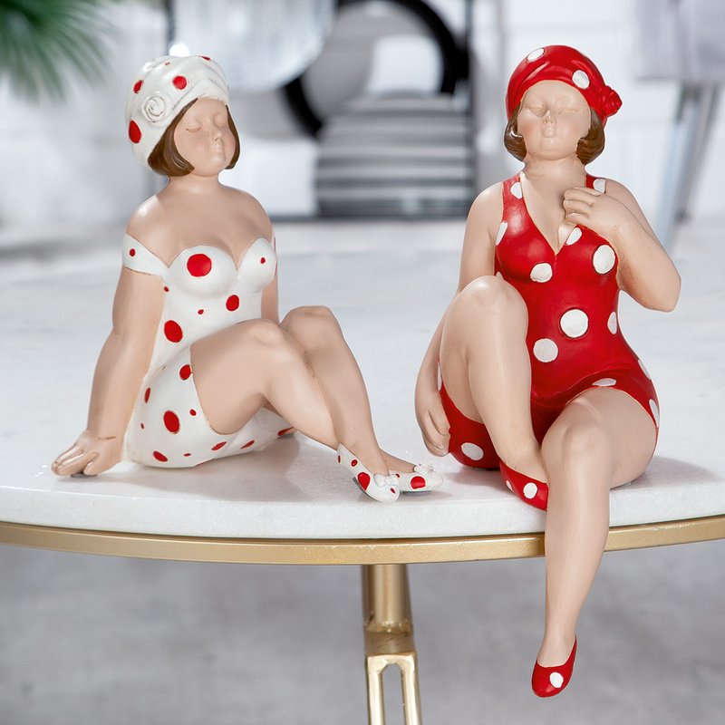 Polyfigur "Becky" rød/hvid VE 2 so