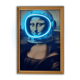 Gioconda astronaut | LED vægkunst