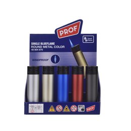 PROF Jet Flame Round Metal Lighter Spray Finish