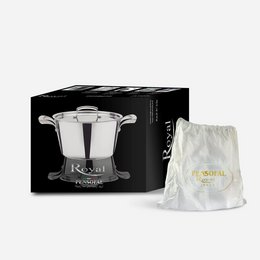 Royal-Saucepan 2 handles stainless steel lid
