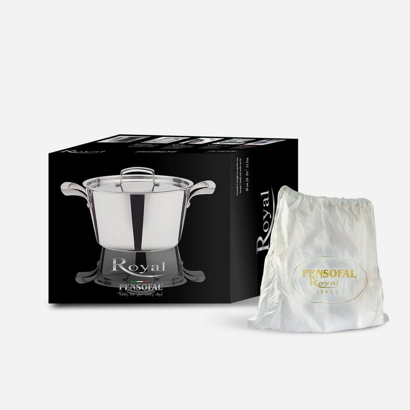 Royal-Saucepan 2 handles stainless steel lid