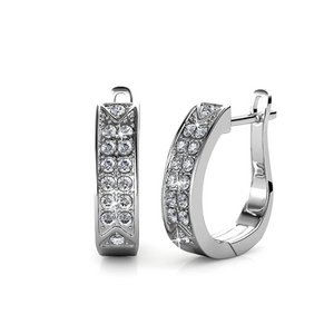 Boucles d'oreilles Meg Hoop - ArgentÃ© et Cristal