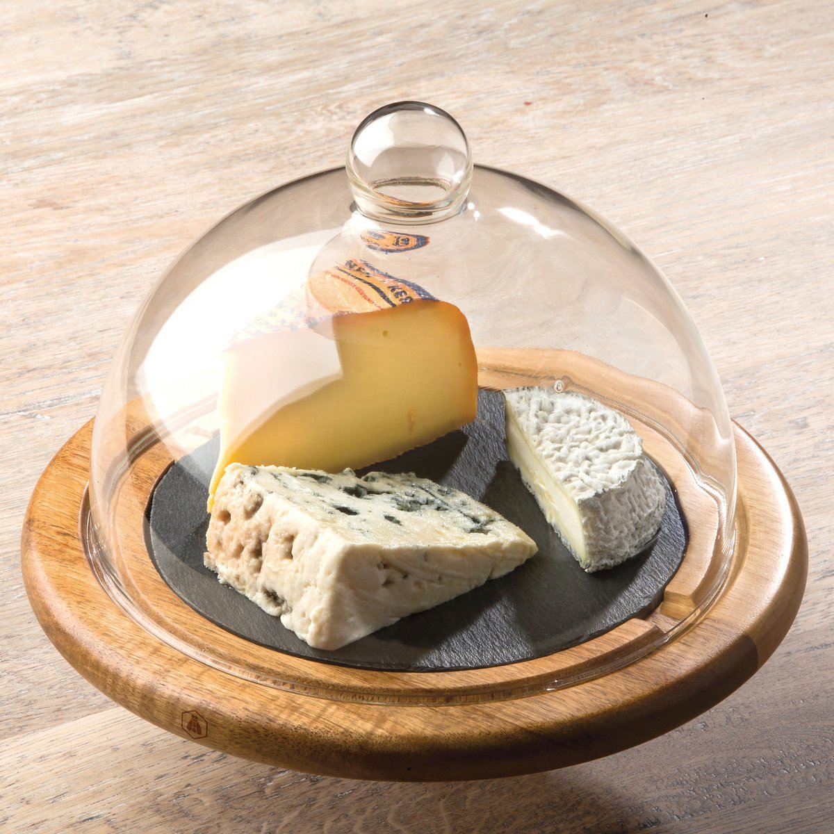 Vassoio in legno e ardesia copriformaggio