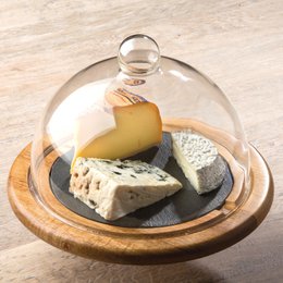 Vassoio in legno e ardesia copriformaggio