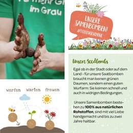 3 Samenbomben im Jutebeutel