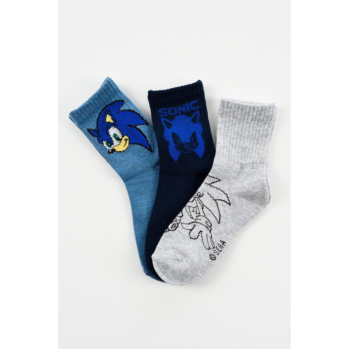 Lot of 96 Units | Pack 3 Sonic Children's Tennis Socks | Officially Licensed Products | SUN CITY Group