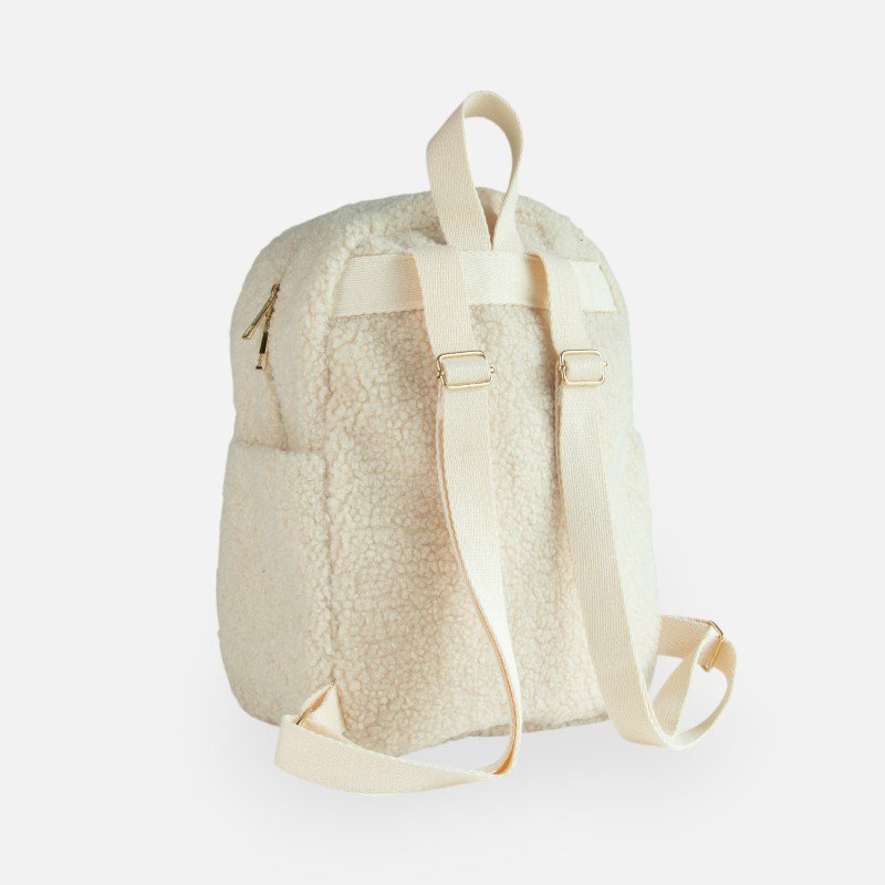 Mochila de peluche - beige