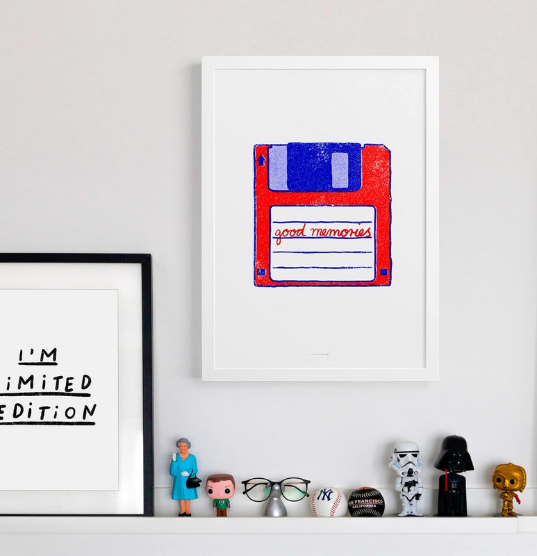 Stampa artistica da parete per floppy disk