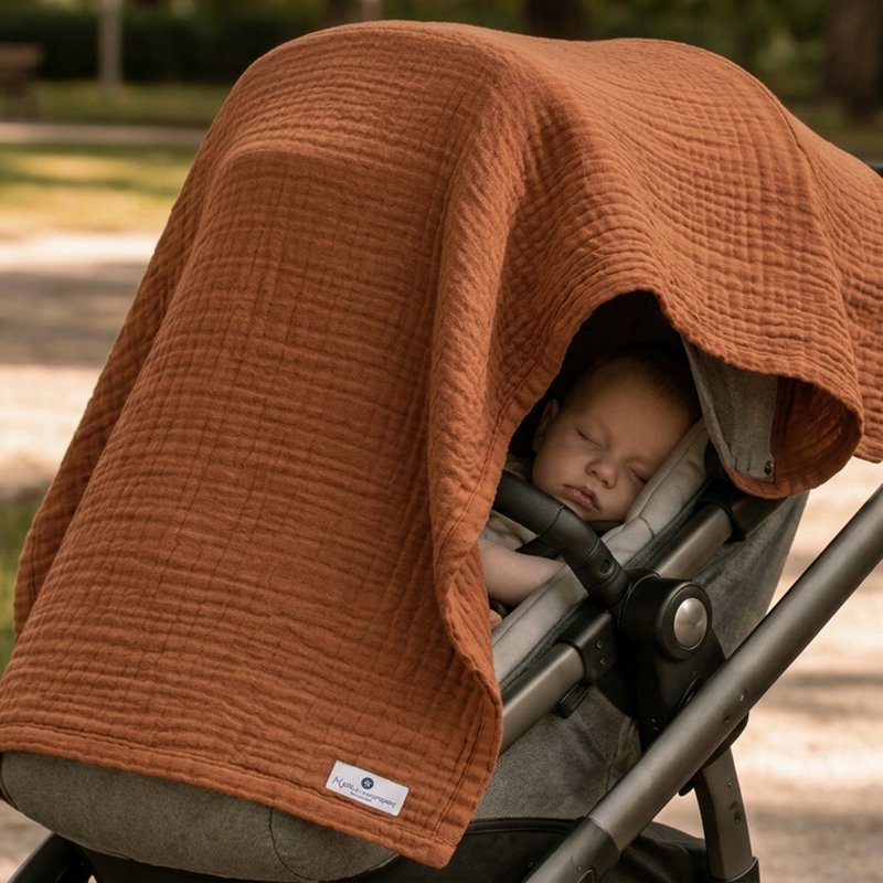 Kanel 4 i 1 Muslin Baby tæppe