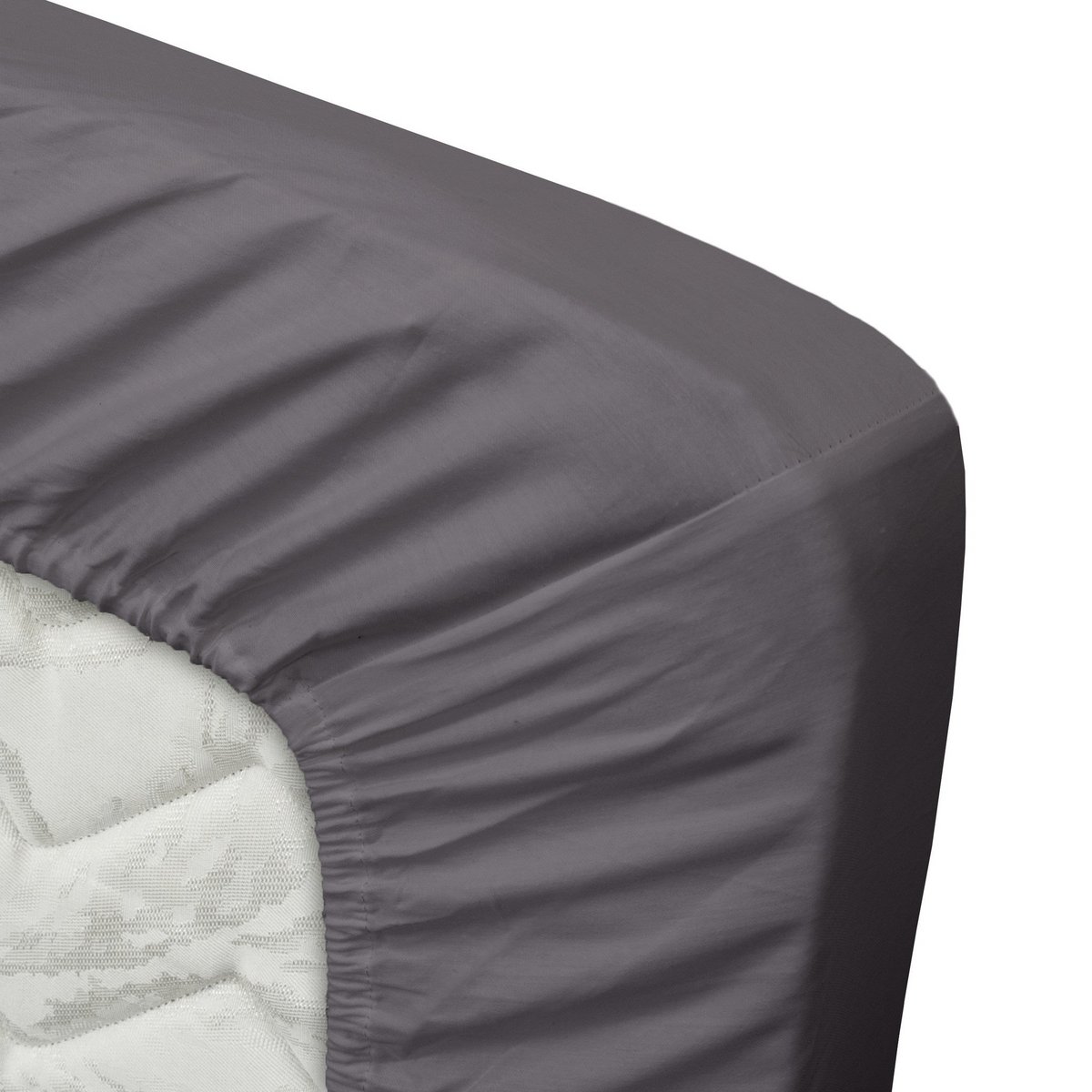 Spannbettlaken aus 100 % Baumwollsatin – Anthrazit