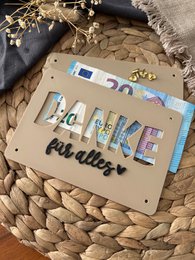 Money gift card - creative packaging for money gifts - financial injection, thank you & gift idea Thank you for everything