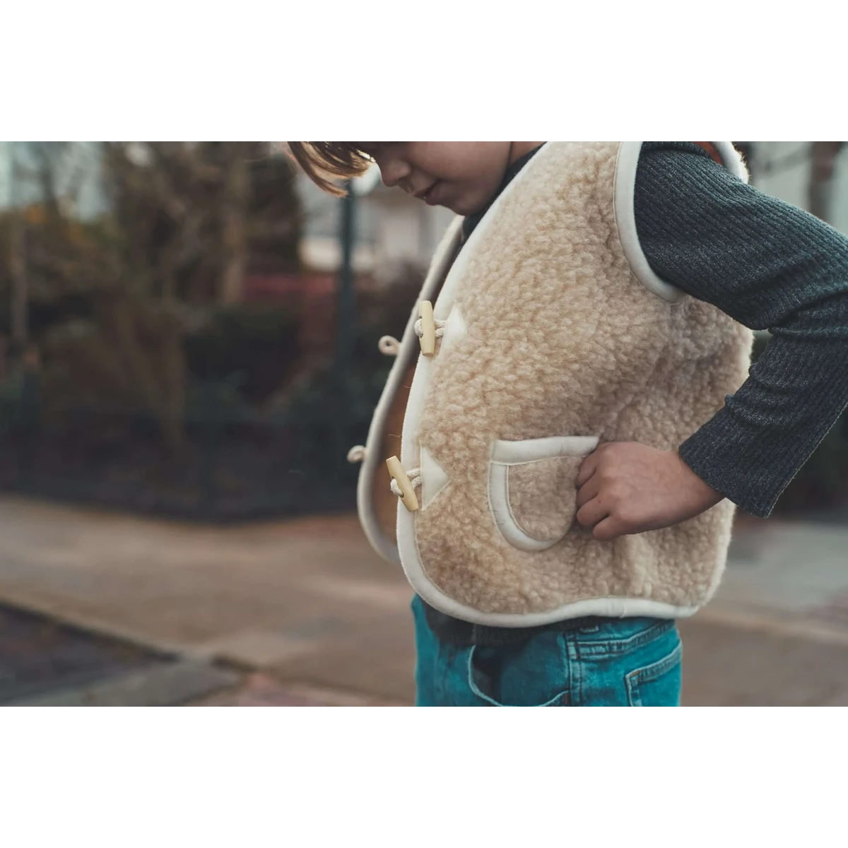 Woolen body warmer - Cappuccino