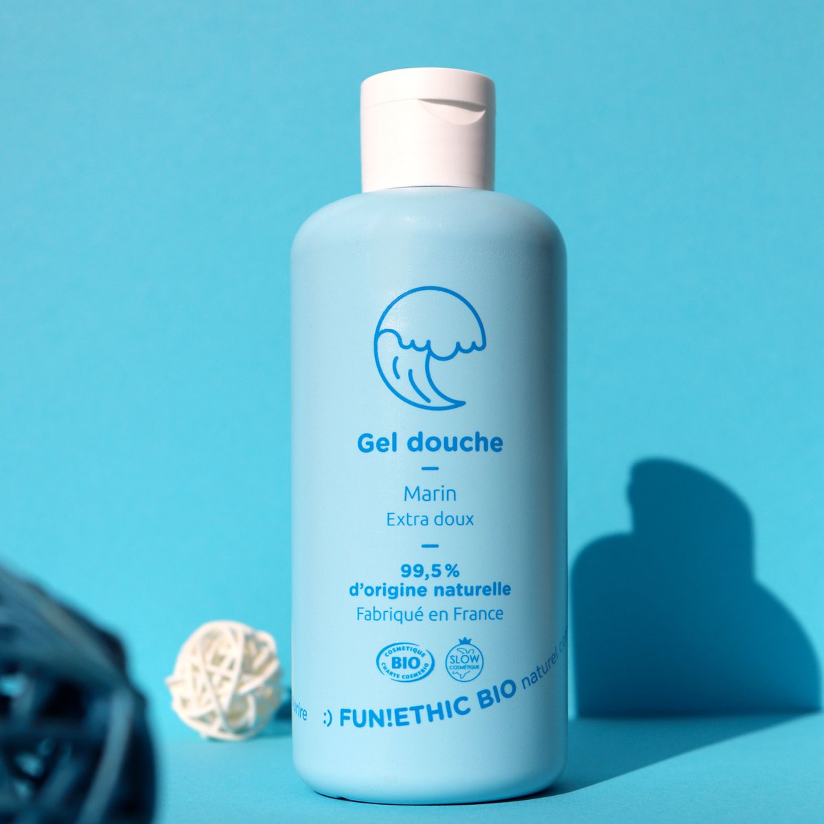 Gel de ducha extra suave certificado Cosmos Organic - Perfume salado discreto orgánico 100% natural