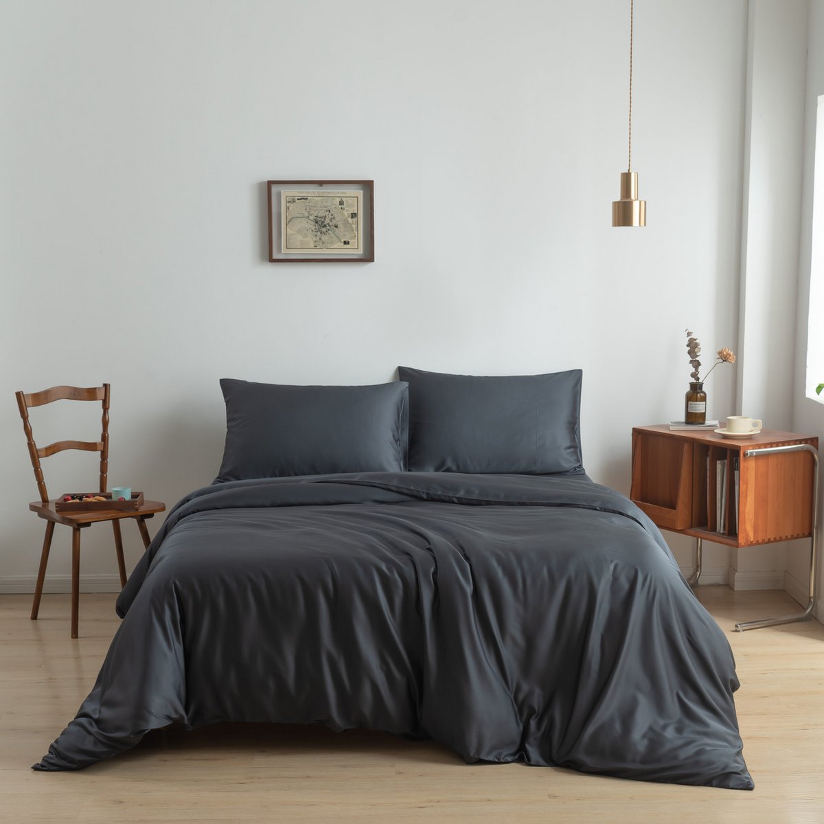 Dark blue bamboo duvet cover Premium - 400TC Tanboocel - 100% bamboo - Space Blue