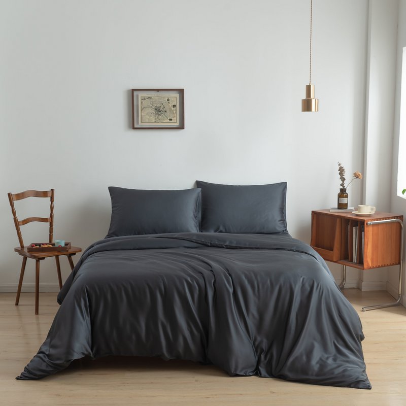 Dark blue bamboo duvet cover Premium - 400TC Tanboocel - 100% bamboo - Space Blue