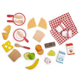 Juego de cesta de picnic de madera