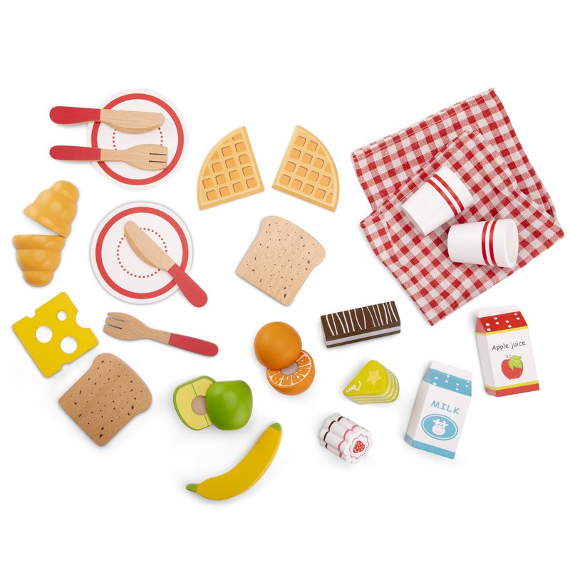 Juego de cesta de picnic de madera