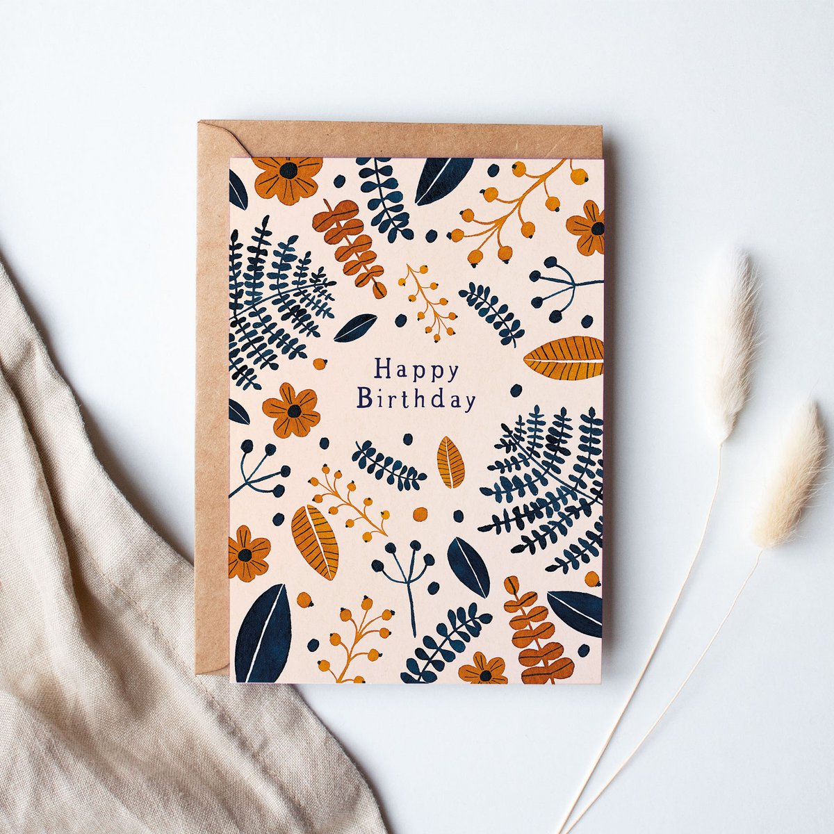 Folding card "Happy Birthday Wild Leaves" | birthday