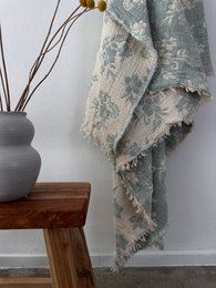 Muslin blanket - ROSE - light blue-white - 2.20 x 2.50 m