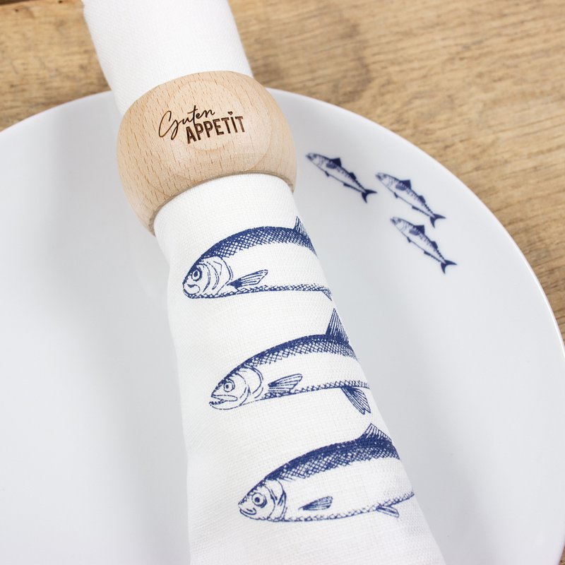 maritime half-linen napkin fish