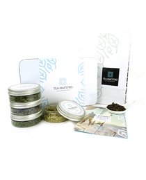 Blend It Yourself package - Calm Down, a tea set containing organic tea leaves, tea infuser, and instructions for creating a soothing tea blend.