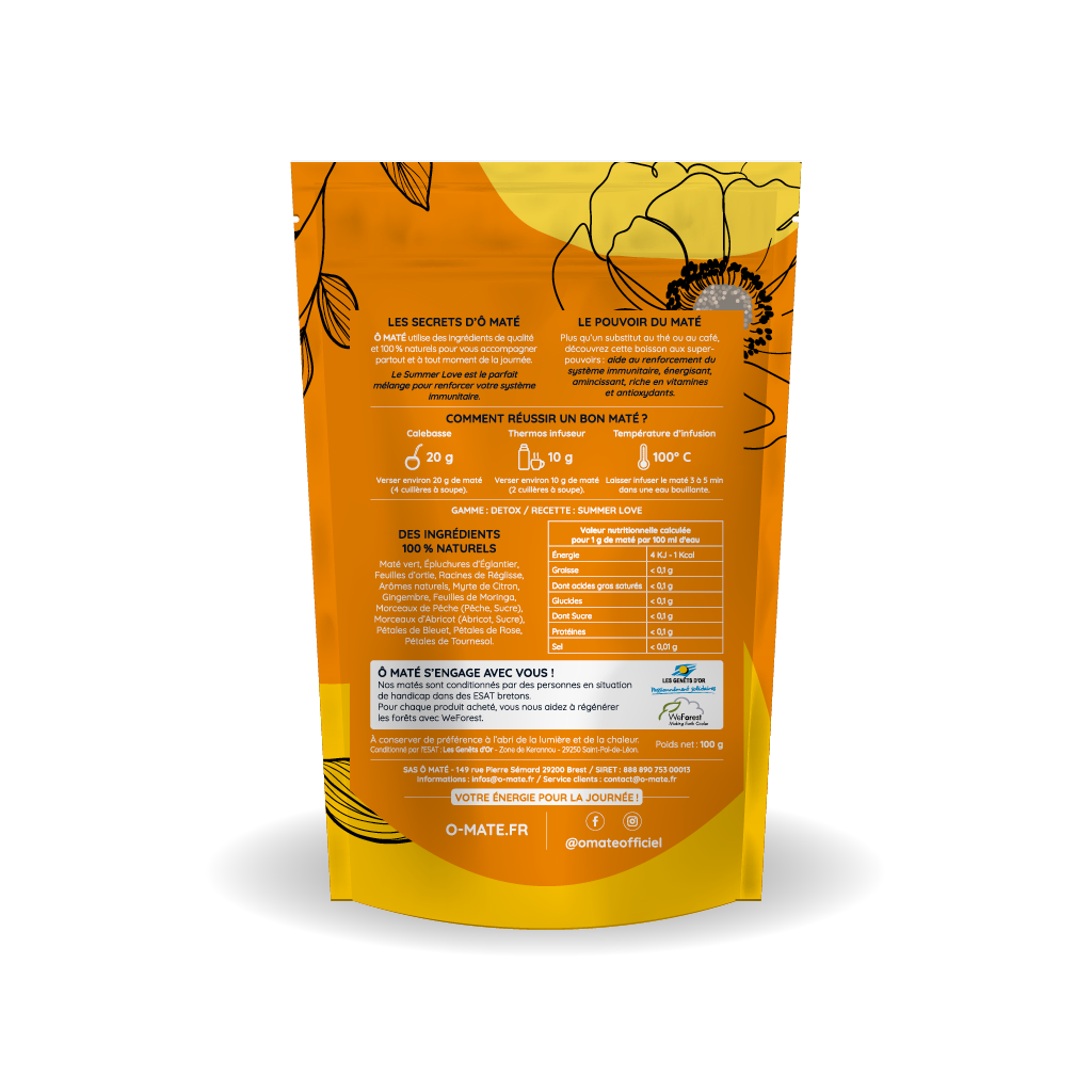 Summer Love, mate fortalecedor del sistema inmunológico - 100g
