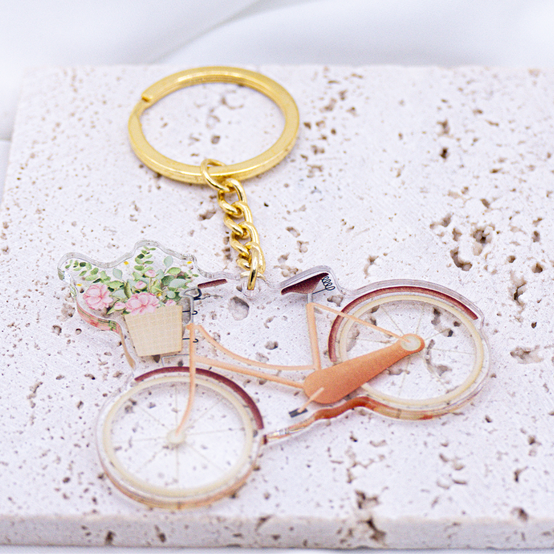 Key Trailer Bicycle Flower Basket Acryl - Gift Feed Spring
