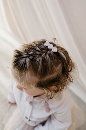 Setje haarspeldjes hartjes - licht roze