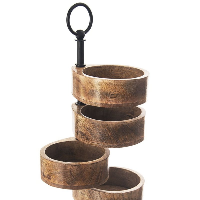 Tier Kuchenständer Holz 5 -Tier -Mango 44,5 cm