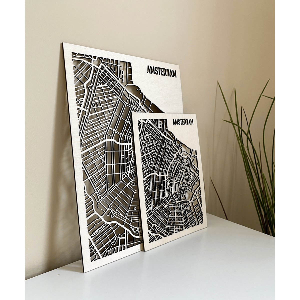 Mapa de la ciudad de madera de Ámsterdam