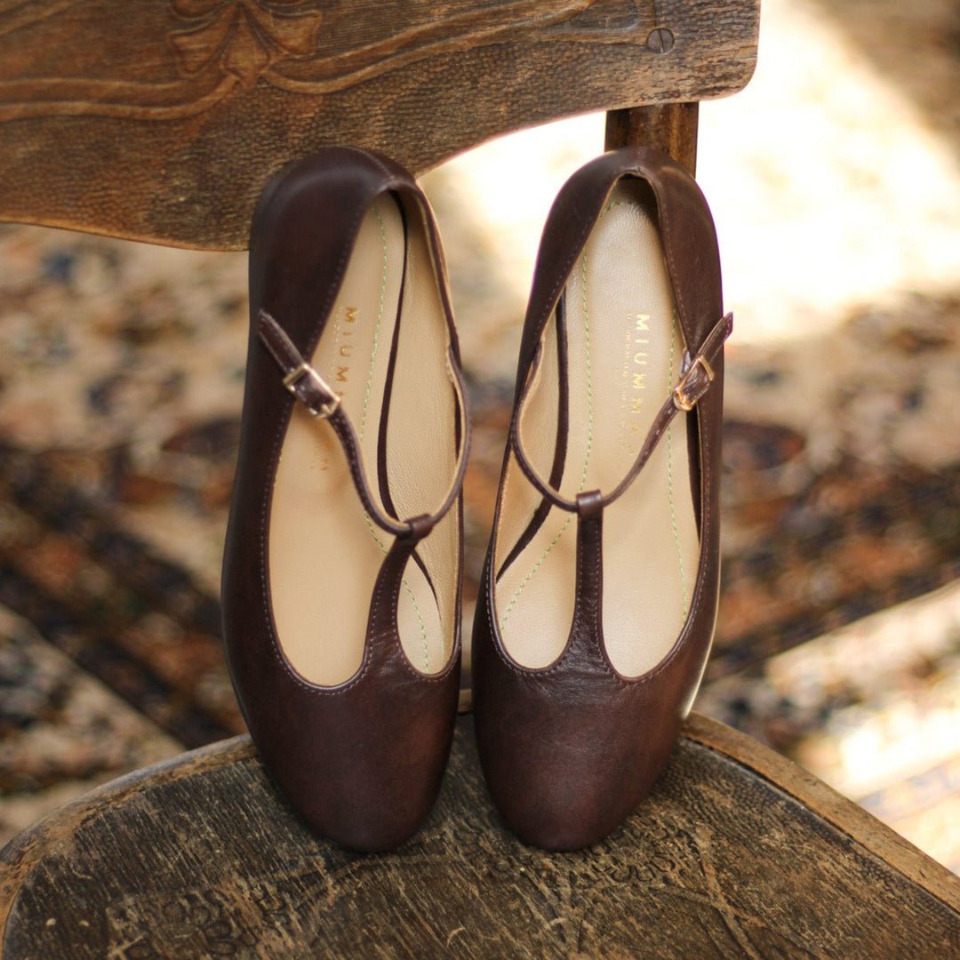 Lederballerinas - Lotta - Schokoladenbraun 34-42