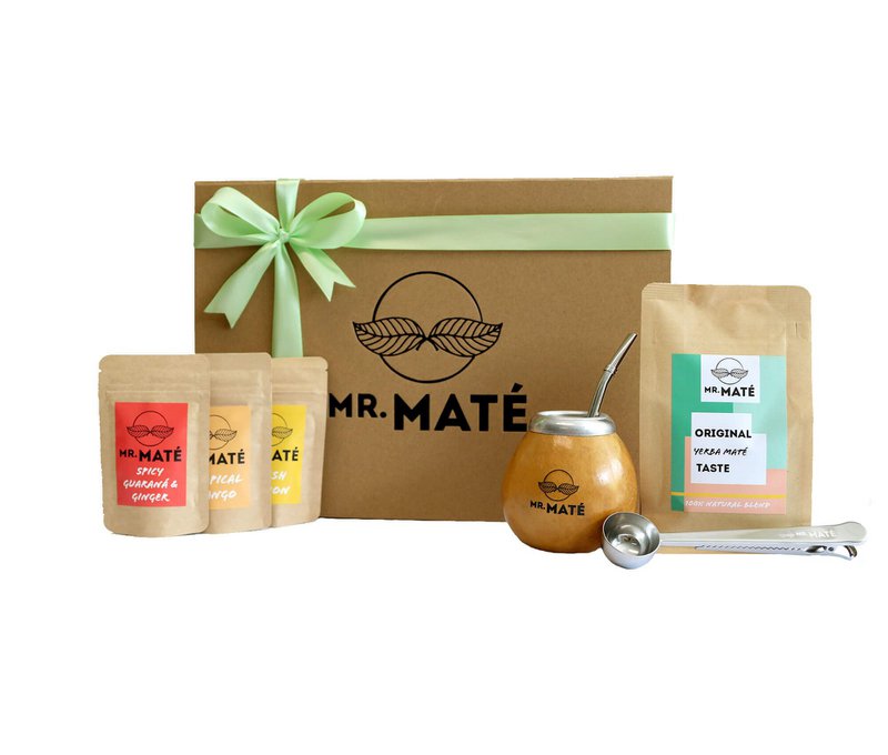 YERBA MATE STARTSÆT - GAVEÆSKE - SYDAMERIKANSK TE (ORIGINAL 150 g)