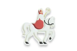 Filling shape PLA - Sint on Horse, a sensory toy featuring a white horse figure with red accents, suitable for children's play and sensory exploration.