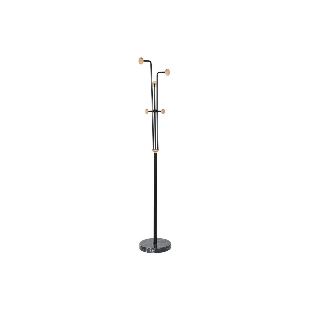 Kleiderbügel aus Metall und Holz, 30 x 30 x 177 cm, ähnlicher schwarzer Marmor, PP199671