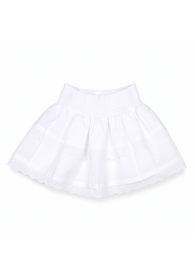 Girls Skirt "Snow White" White skirt with embroidery
