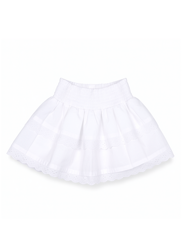 Meisjes Rok "Snow White" Witte rok met broderie