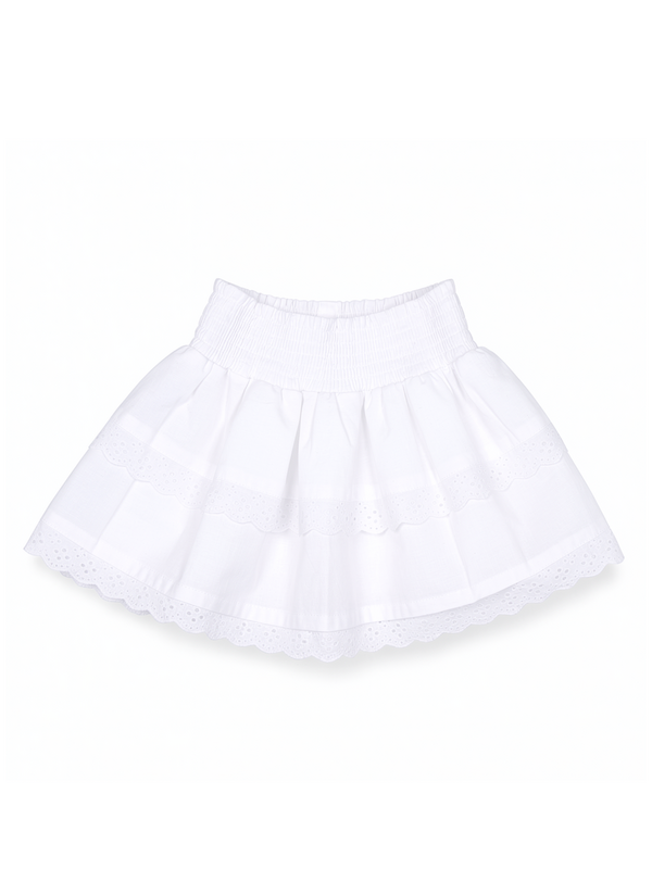 Falda Niña "Blancanieves" Falda blanca con bordado