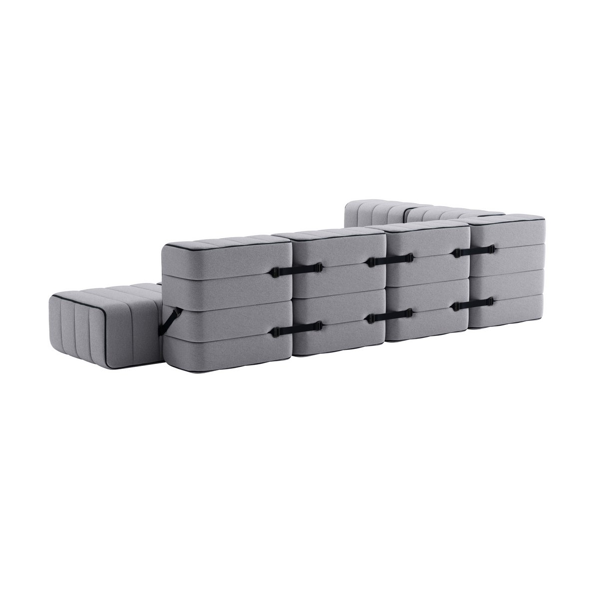 Curt-Set 12 - e.g. Flexible large corner sofa - Jet - 9803 (Grey)