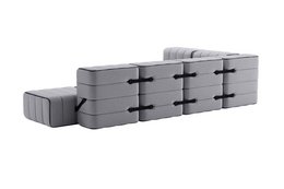 Curt-Set 12 - e.g. Flexible large corner sofa - Jet - 9803 (Grey)